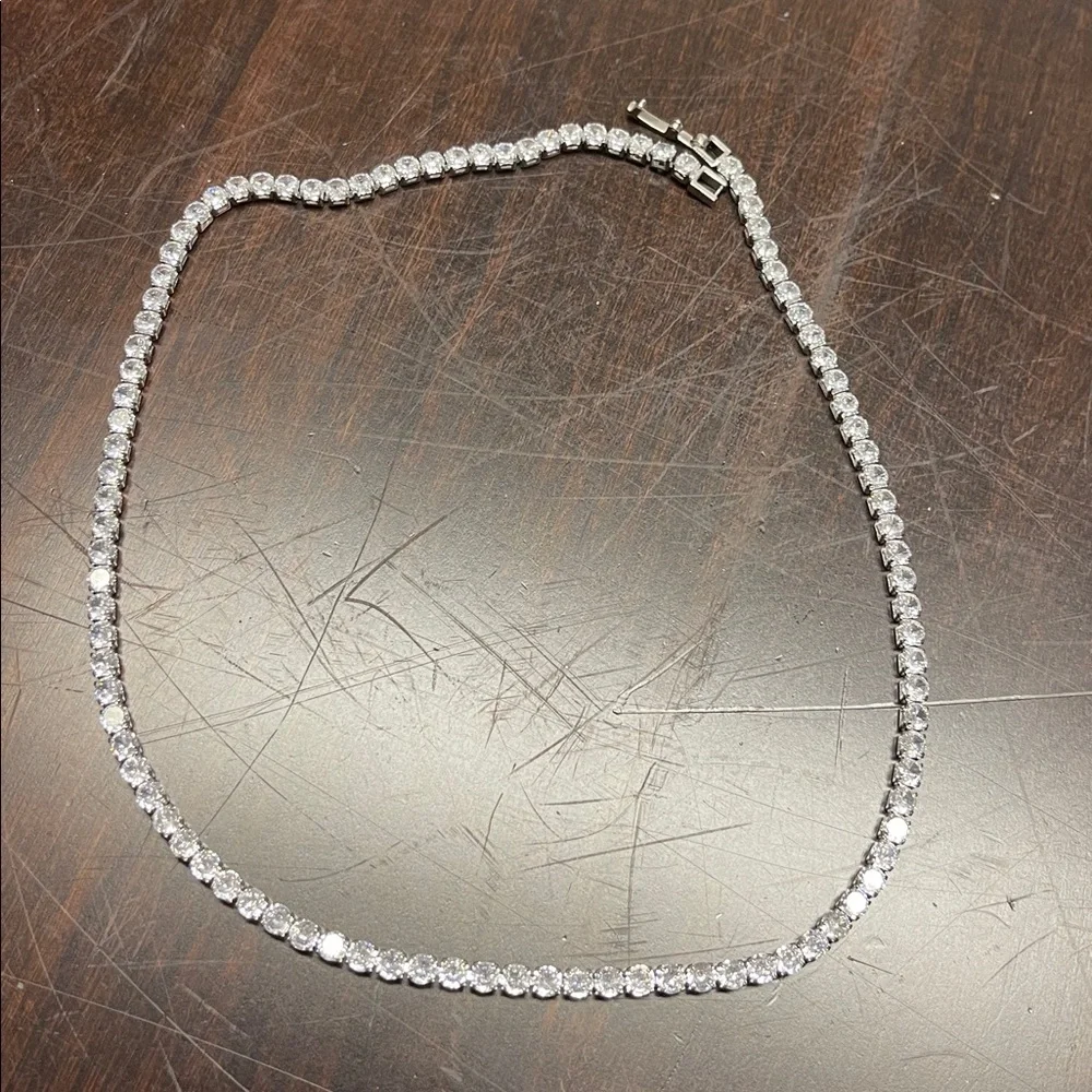Sterling silver 4mm tennis necklace 18”